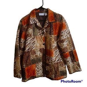 ALFRED DUNNER SIZE 14,  PATCHWORK LIKE COAT JACKET ! 😍